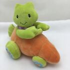 Frog Carrot Race Car Green Orange Sewn Eyes Baby Russ Plush 6" Lovey Toy