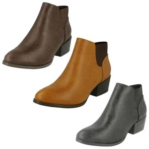 Ladies Spot On F5R0230 Heeled Ankle Boot - Picture 1 of 28