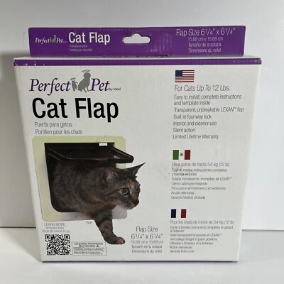 Perfect Pet Cat Flap For Cats Up To 12 lbs EASY TO INSTALL 4-WAY LOCK NEW - Image 1 of 4