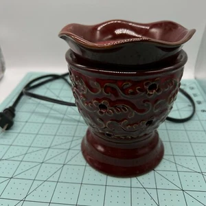 Scentsy Large Warmer Roma Burgundy Victorian Swirl P014 Retired - Picture 1 of 7