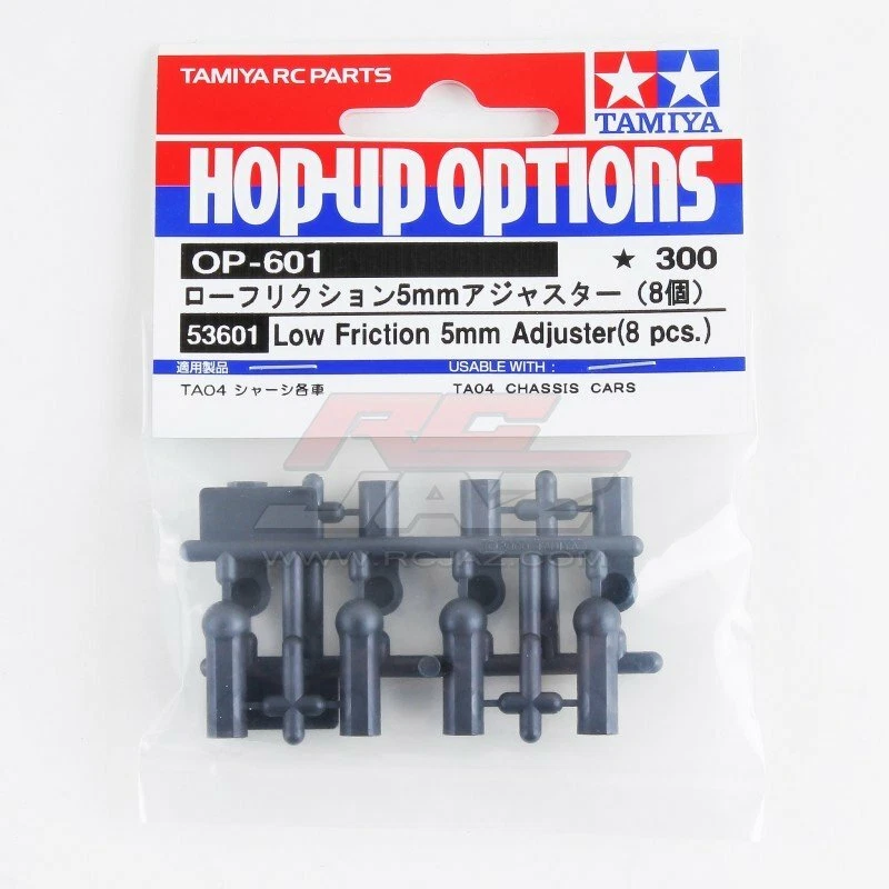 Tamiya 53601 RC 5mm Low Friction Plastic Adjuster (8pcs) Set OP601 Hop Up Parts - Image 1 of 1