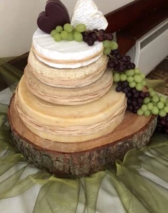 Holz Hochzeitstorte Baumstamm Ständer, schöne ovale rustikale Holzscheibe, Herzstück Tisch - Bild 1 von 10