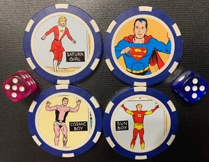 Heroclix Action Tokens mit 12mm Würfeln. Superboy und die Legion der Superhelden! - Bild 1 von 2