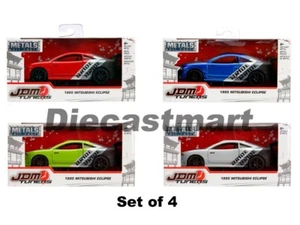 Jada 1:32 JDM Tuners Mitsubishi Eclipse Set of 4 Diecast Model Car 99126-WA1 - Picture 1 of 1