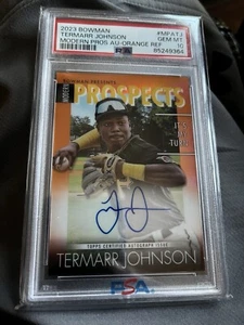 2023 Bowman Modern Prospects Termarr Johnson Orange Refractor 8/25 PSA10 Auto - Picture 1 of 2