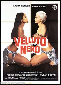 VELLUTO NERO MANIFESTO CINEMA EROS LAURA GEMSER ANNIE BELLE 1976 MOVIE POSTER 2F - Foto 1 di 1