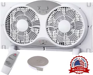 MEJOR Ventilador De Ventana Control Remoto Flujo Aire Reversible 9" Dormitorio - Picture 1 of 8