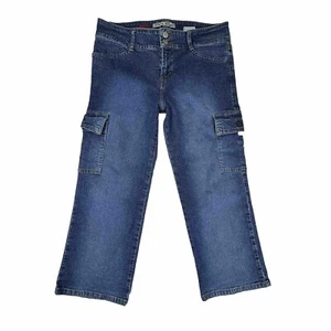 Paris Blues Soulmate Capri Jeans Größe 9 Mid Rise Denim Cargotaschen - Bild 1 von 9