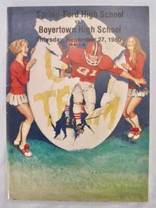 Fußballprogramm Frühling Ford Boyertown High Schools 1980 Pennsylvania Vintage O - Bild 1 von 12