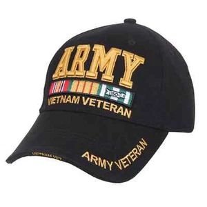Gorra de béisbol negra ARMY Vietnam veterano de lujo bajo perfil - Imagen 1 de 8