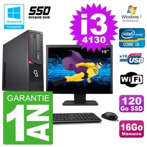 PC Fujitsu Esprimo E720 E85 + Dt Bildschirm 19'' i3-4130 RAM 16Go 120 GB SSD - Bild 1 von 4