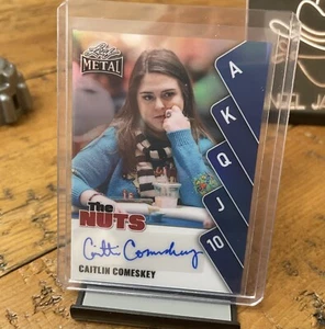 2025 Leaf Metal Poker Caitlin Comeskey Autograph The Nuts Blue Prismatic 11/20 - Picture 1 of 3