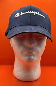 Blue Champion Embroidered Adjustable Leather Strapback Golf Hat Cap - Picture 1 of 6