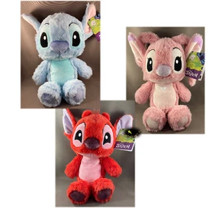 3 Disney fluffy plushes - Stitch - Angel - Leroy - NWT - Picture 1 of 4