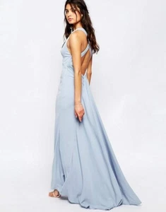 Jarlo Blue Sasha Maxi Dress With Train Size UK 8 - Picture 1 of 9