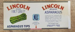 ADVERTISE Label Can Lincoln Asparagus St Catherines Ontario Canada - Picture 1 of 1