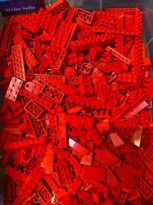 Lego ® 100 rote Steine - red - Fliesen, Basic, Platten  rot - Bild 1 von 2