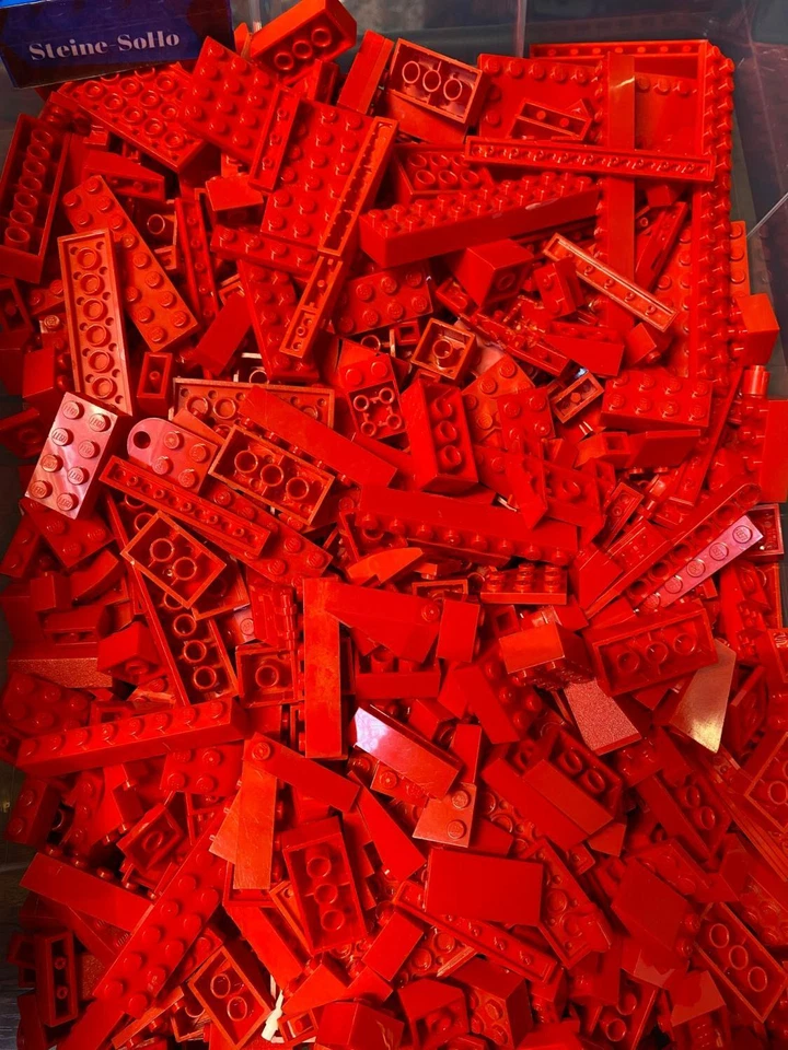 Lego ® 100 rote Steine - red - Fliesen, Basic, Platten  rot - Bild 1 von 2