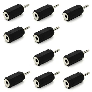 10 X Standard 3.5mm Female Stereo Jack to Mini 2.5mm Male Jack Audio Adapter - Picture 1 of 2