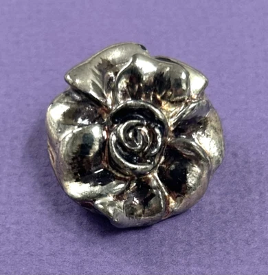 Vintage Large Chalkware Plaster Studio Button - Flower w/Gold Metallic Finish - Image 1 of 2