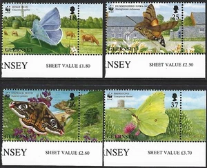 1997 Guernsey Sg 730/733 Endangered Species. Butterflies and Moths MNH - Picture 1 of 2