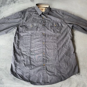 Coastal Men’s Long Sleeve Snap Up Blue Striped Collar Shirt XL - Picture 1 of 18