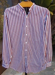 VERY RARE VTG 90s J PETERMAN Mens Blue/Red Stripe Dress Shirt L/S USA EUC Medium - Picture 1 of 6