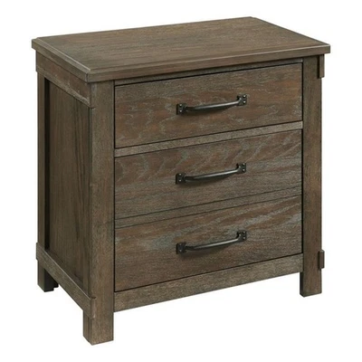 Picket House Furnishings Jack 2-Drawer Nightstand/USB Ports in Walnut Distressed - Image 1 of 4