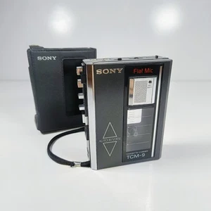 Sony TCM-9 Cassette Recorder Auto reverse Black - Very Good Condition - New Belt - Picture 1 of 12