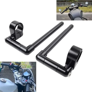 45MM Cafe Racer Bars  7/8"  Motor Universal Clip-On Handlebar Fork Tube Black - Picture 1 of 11