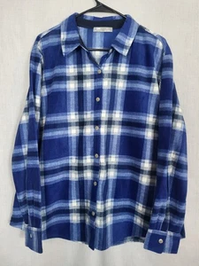 Lee Riders camicia pile donna XL blu a quadri super morbida autunno salotto comoda - Foto 1 di 4