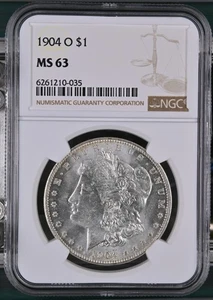 1904 O Morgan Silver Dollar NGC MS-63 - Picture 1 of 5