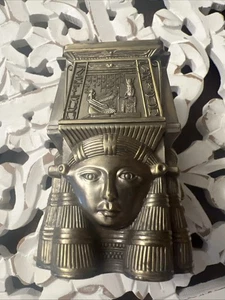 Candelabro de latón Hathor Diosa Auténtico Antiguo Figura Egipto 4 pulgadas de alto - Imagen 1 de 7