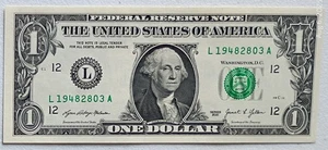 $1 Birthday Note L19482803 March 28, 1948 Uncirculated YYYY/DD/MM - Picture 1 of 2