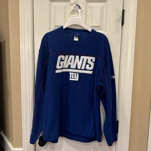 New York Giants Sweater Mens Large Blue Reebok Fleece Pullover NFL Football Team - Picture 1 of 5