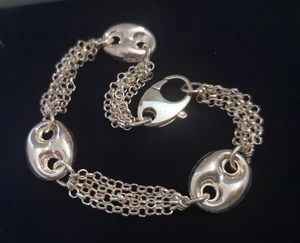 Bracciale IBB Argento Sterling 925 Big Mariner Link e Catena Rolo - Foto 1 di 8