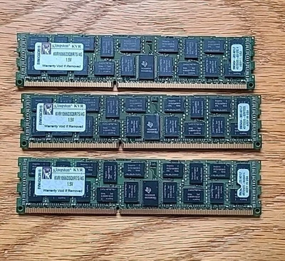 Kingston 12GB (3X4GB) DDR3 SERVER Memory. FAST SHIP - Image 1 of 3