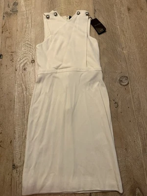 Vintage GUCCI 1991 Cream Dress Button Shoulders Large ( Fits Like An 8) - Image 1 of 4