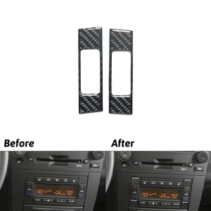 2Pcs For Cadillac CTS 2003-07 Carbon Fiber Center Console Control Panel Cover - Picture 1 of 10