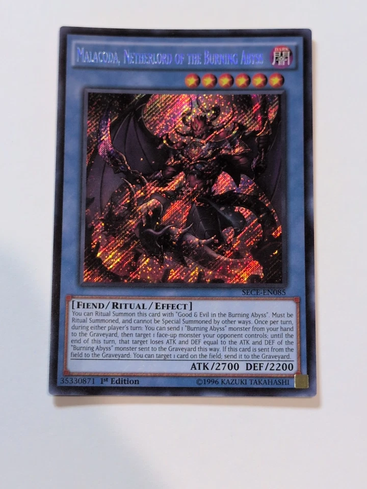 Malacoda, Netherlord of The Burning Abyss SECE-EN085 Secret 1st Edition NM - Image 1 of 3