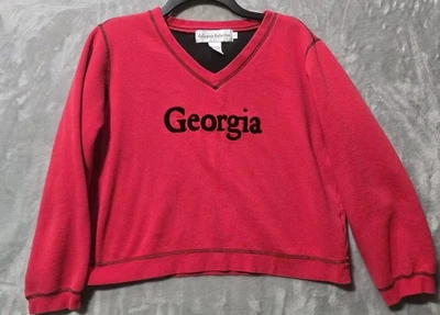 UGA Georgia Football Sweatshirt Womens Girls L Red Runs Small Cropped Like - Image 1 of 4
