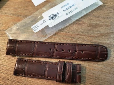 Correa de cocodrilo marrón Baume & Mercier 21/18 mm nueva en plástico de la antigua B&M AD Foto 1 de 4