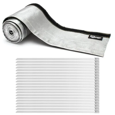 Capa térmica manga aluminizada protetor térmico linha de combustível fio manga térmica 1-1/4I... - Imagem 1 de 4