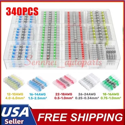 340Pcs Waterproof Solder Stick Seal Sleeve Heat Shrink Butt Wire Connectors Kit - Image 1 of 4