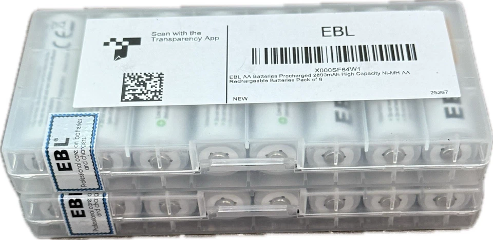 8pcs EBL AA 2300mah Ni-mh Rechargeable Batteries for RC Toys Flashlight Camera