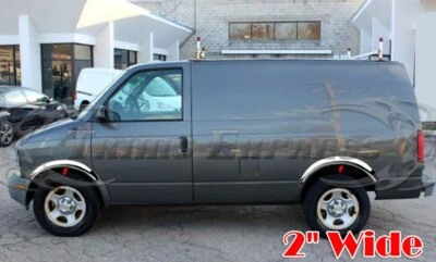 для:1995-2005 Chevy Astro Van/GMC Safari отделка крыла из нержавеющей стали Flar 4 шт. 2 дюйма короткие - Изображение 1 из 4