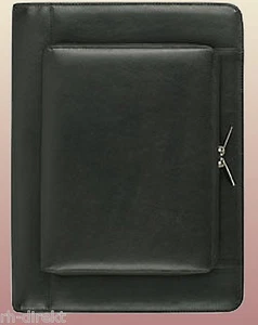 Schreibmappe A4 Rindnappa-Leder Reißverschluss Steckfach außen für iPad 9993 - Bild 1 von 2