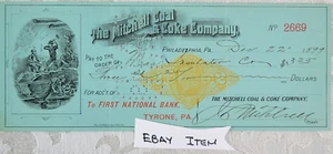 1899 JL Mitchell Coal & Coke REVENUE Stamp RNX7 MINING Philadelphia Pennsylvania - Picture 1 of 1