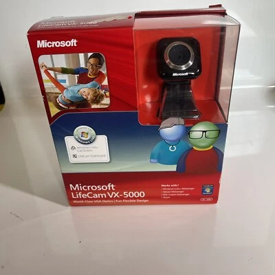 Microsoft LifeCam VX-5000 Web Cam PERFECT for Zoom Meetings Mac & PC New In Box - Image 1 of 4