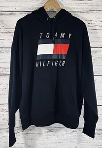 Tommy Hilfiger Sport schwarz Kapuzenpullover Herren Grafik Hoodie Medium Flagge - Bild 1 von 9
